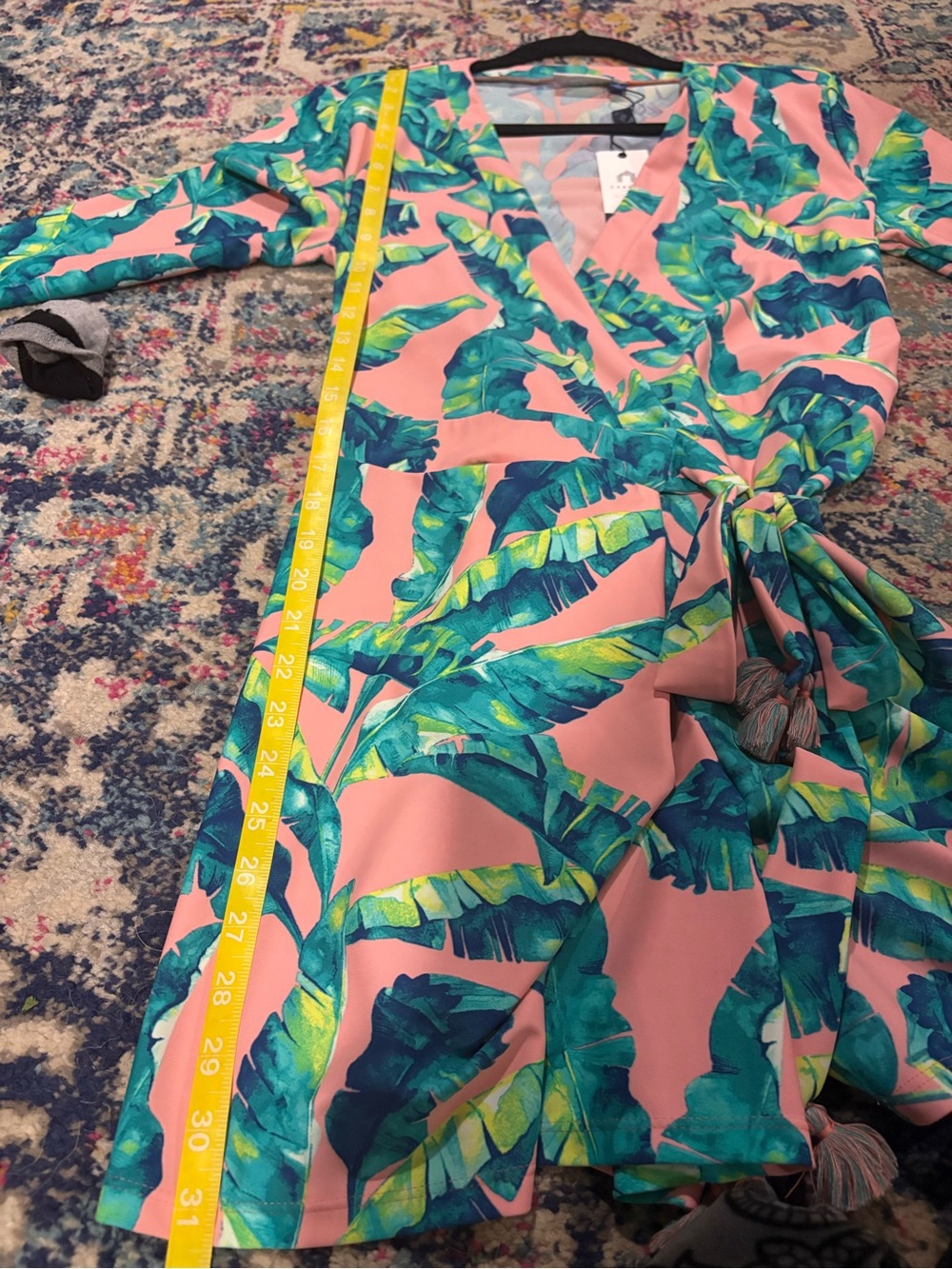 Cabana Life Pink Tropical Leaf One-Piece Swimsuit Cover-Up Jumper Romper - Picture 15 of 16